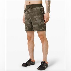 Lululemon Shorts Mens Med. T. H. E. Linerless Variegated Mesh Camo Max Olive 9”